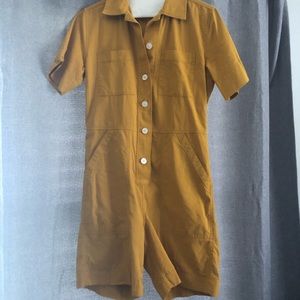 Mustard Everlane Utility Romper